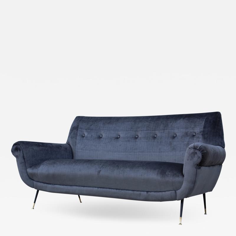 Gigi Radici Gigi Radice Mid Century Modern Velvet Sofa