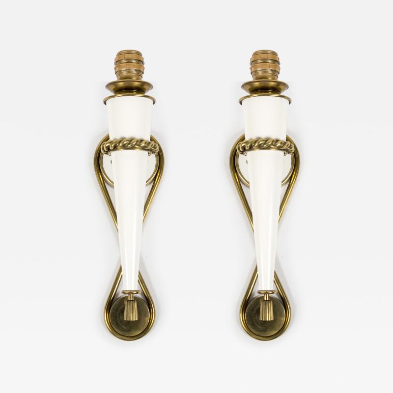 Gilbert Poillerat 1940s metal sconces attributed to Gilbert Poillerat