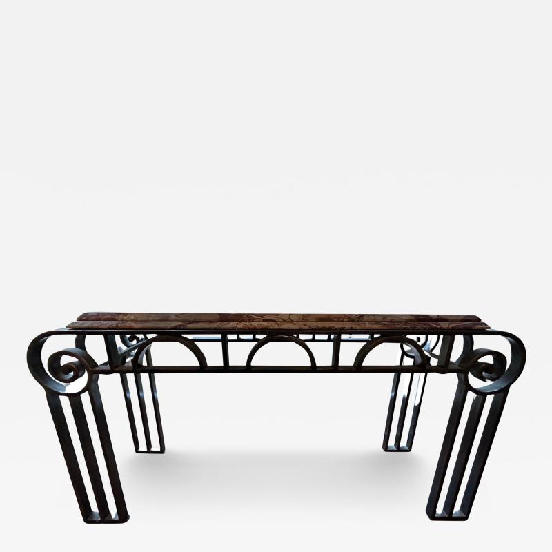 Gilbert Poillerat French Art Deco Wrought Iron Console Table