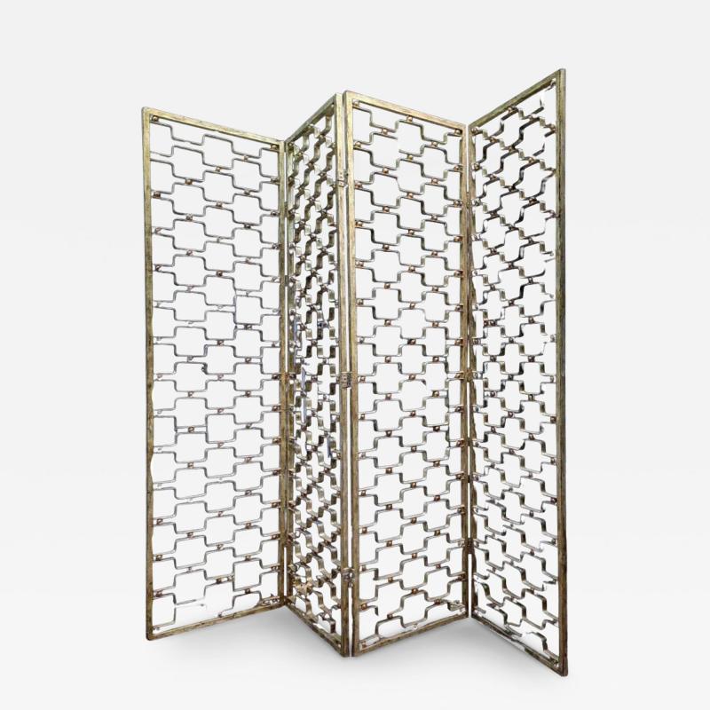 Gilbert Poillerat French Modern Poillerat Style Wrought Iron Room Divider Screen