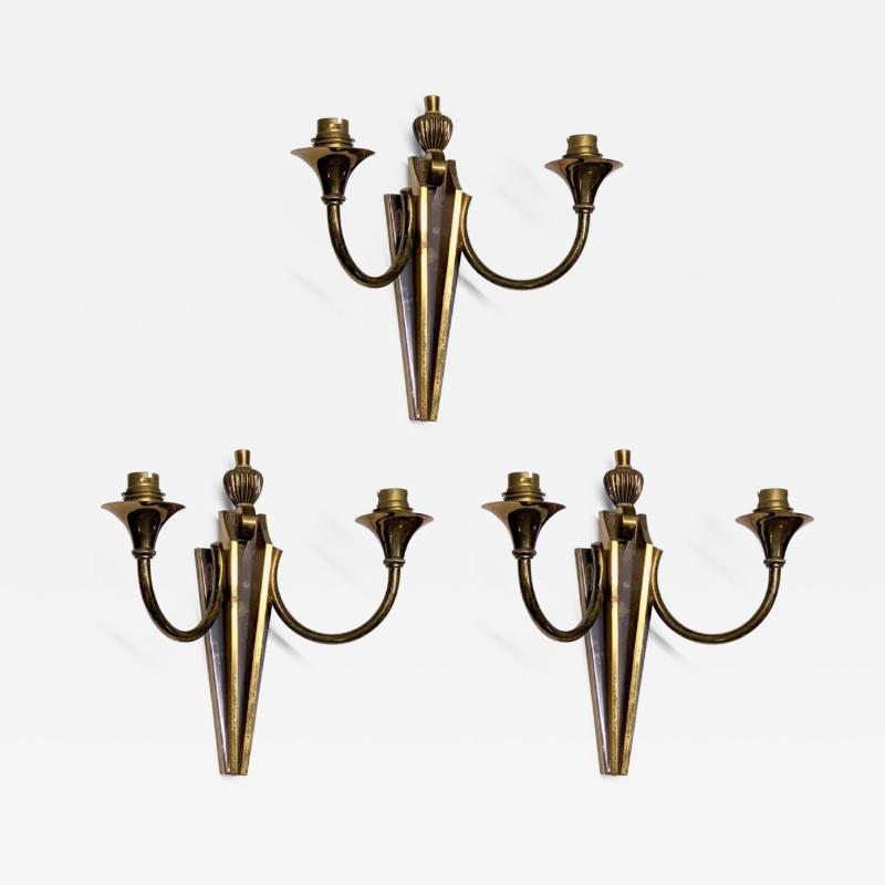 Gilbert Poillerat Gilbert Poillerat Three Two Branch Sconces