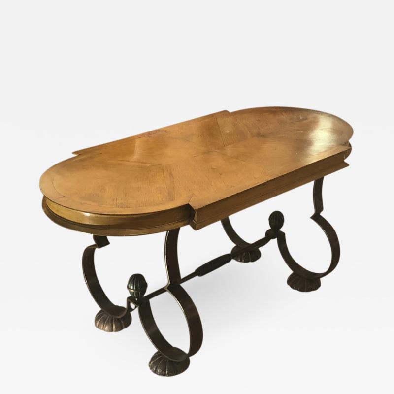 Gilbert Poillerat Gilbert Poillerat attributed charming exquisite coffee table in wood and iron