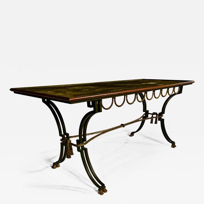 Gilbert Poillerat Gilbert Poillerat gold leaf wrought iron large coffee table