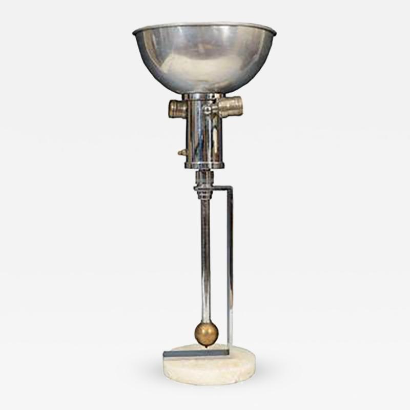 Gilbert Rohde Amazing Rare Art Deco Nickel and Brass Lamp by Gilbert Rohde