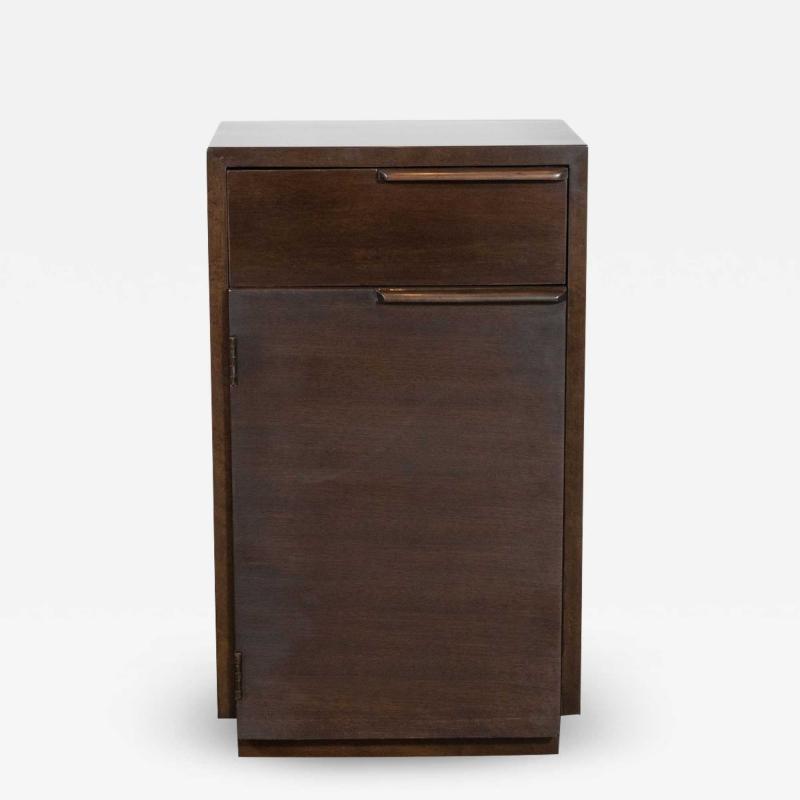 Gilbert Rohde Art Deco Hand Rubbed Burled Walnut Nightstand by Gilbert Rohde for Herman Miller