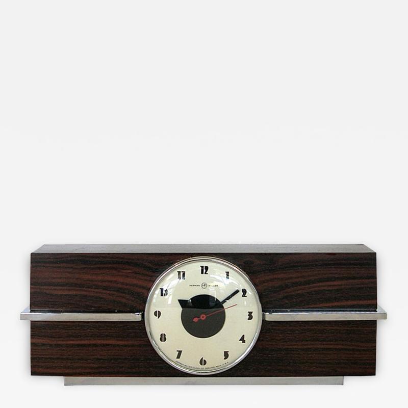 Gilbert Rohde Art Deco Rosewood Clock Gilbert Rohde for Herman Miller