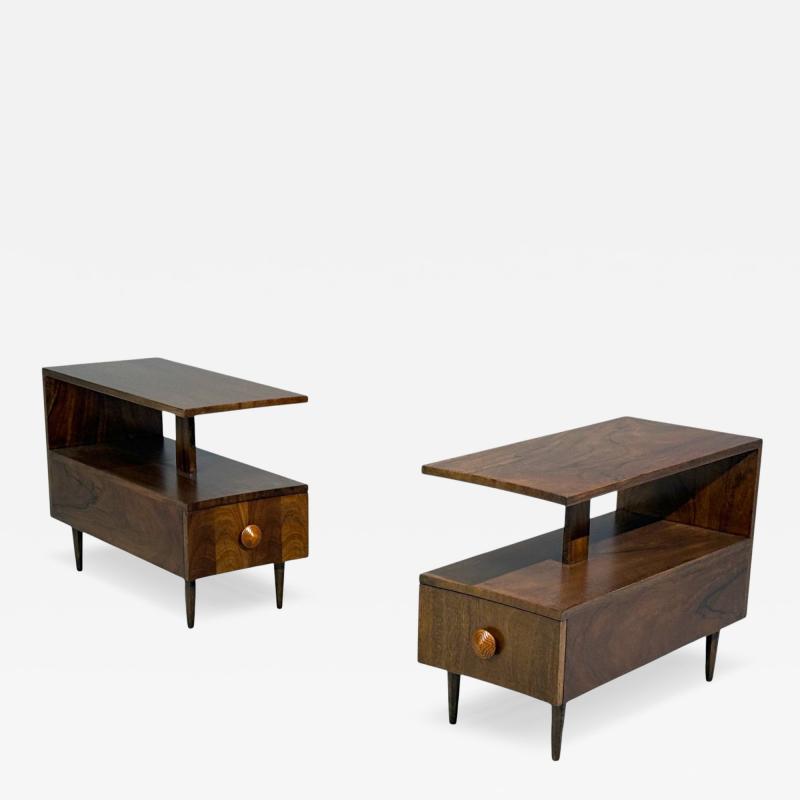 Gilbert Rohde Gilbert Rohde Rare Paldao End Tables Walnut USA 1940s