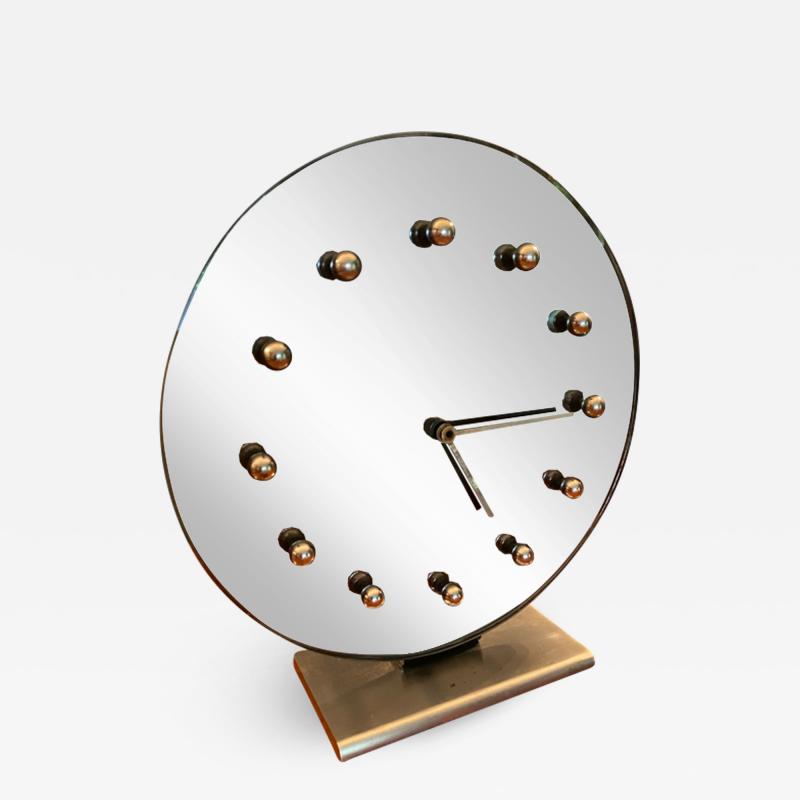 Gilbert Rohde LARGE RARE GREY MIRRORED MODERNIST CLOCK BY GILBERT ROHDE