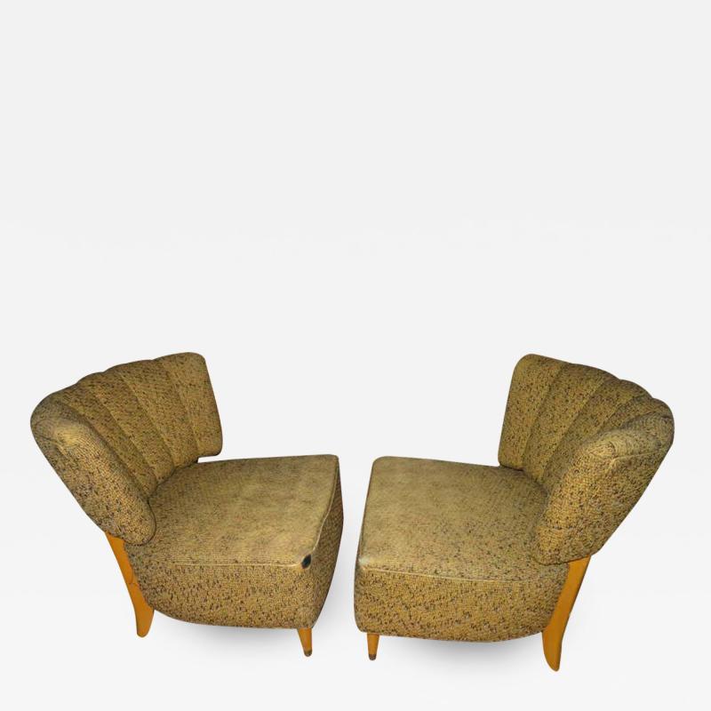 Gilbert Rohde Lovely Pair of Gilbert Rohde Style Slipper Chairs Mid Century Modern