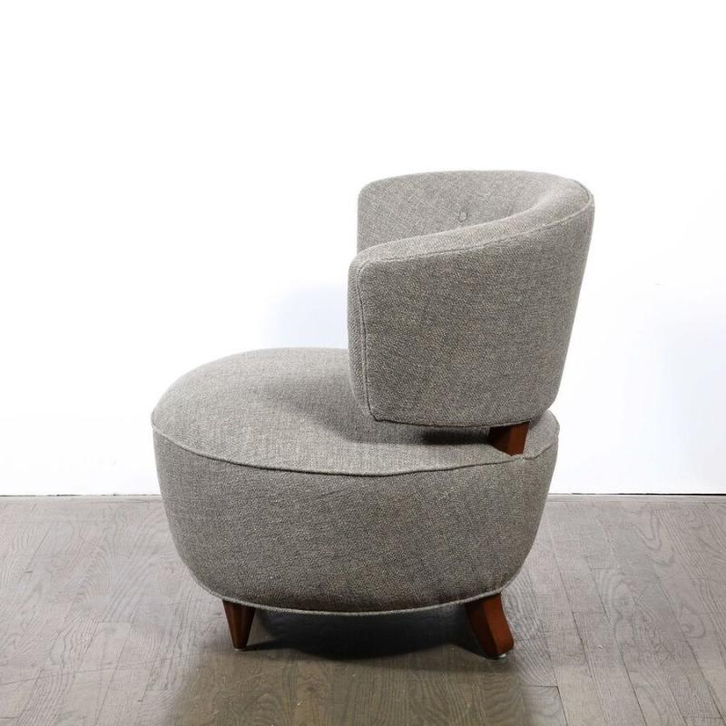Gilbert Rohde - Pair of Art Deco Walnut & Holly Hunt Upholstery Lounge ...