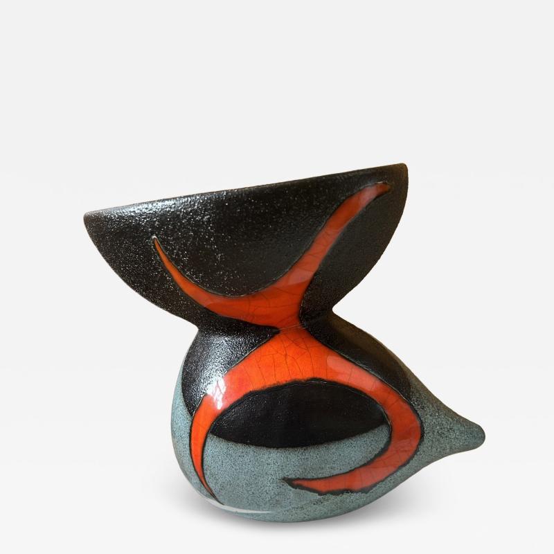 Gilbert Valentin Ceramic Vase by Gilbert Valentin Les Archanges Vallauris France 1950s