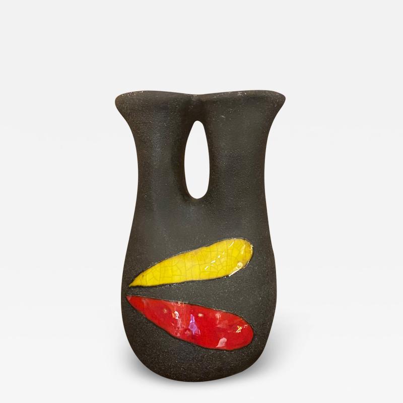 Gilbert Valentin Ceramic Vase by Les Archanges Gilbert Valentin Vallauris France 1950s