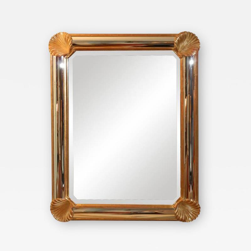 Gilded Wall Mirror with Shell Corners