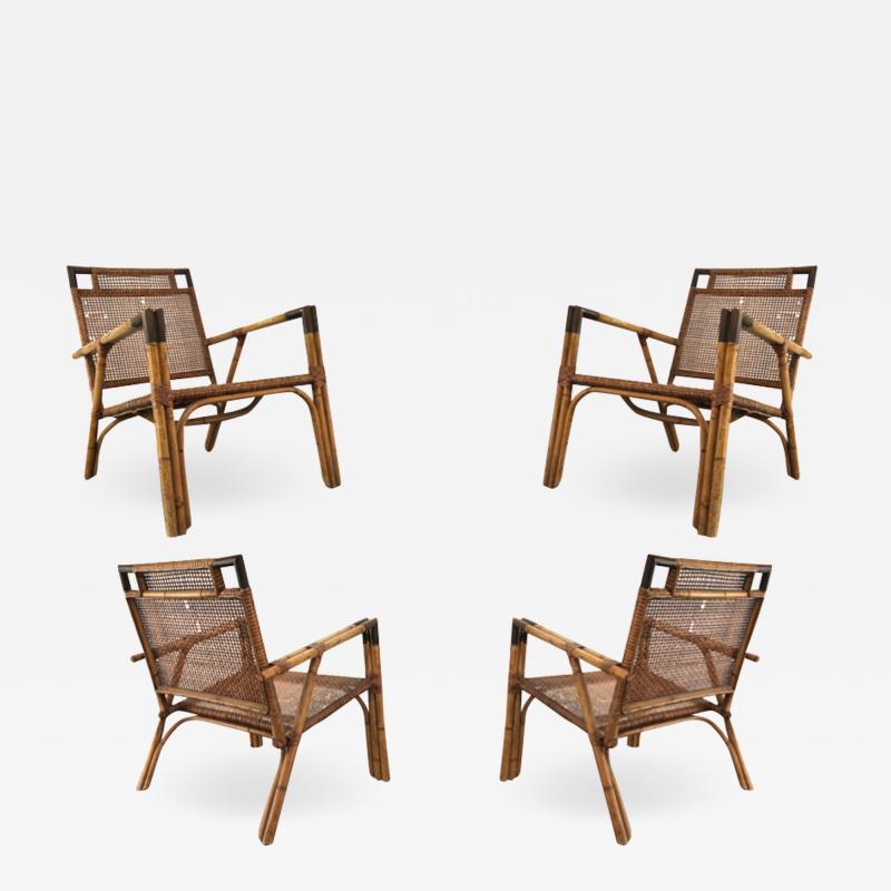 Gilles Semadiras Riviera50s style Gilles Semadiras for Maison et Jardin 4 canning chairs set