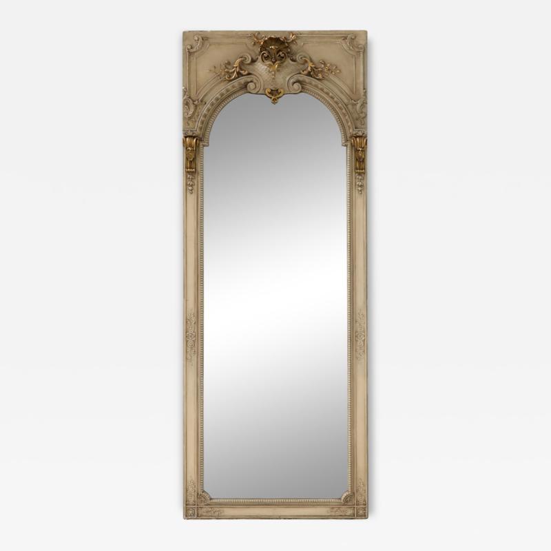 Gilt Wooden Frame Full Length Floor Mirror 1950s