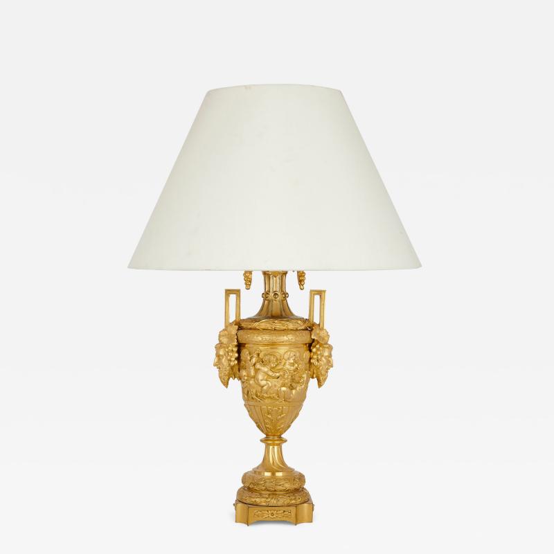 Gilt bronze table lamp in the Rococo style
