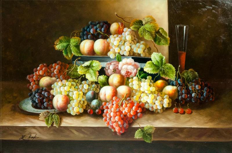 Giltwood Frame Oil Canvas Painting