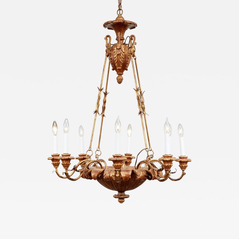 Giltwood Swan Head Chandelier