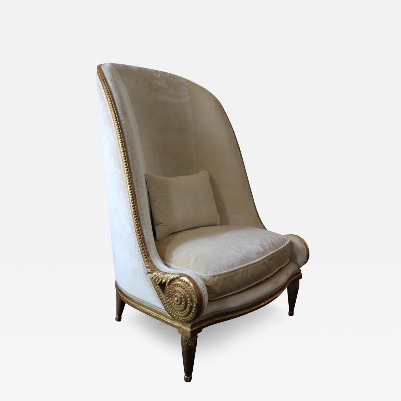 Giltwood Velvet Nautilus Chair