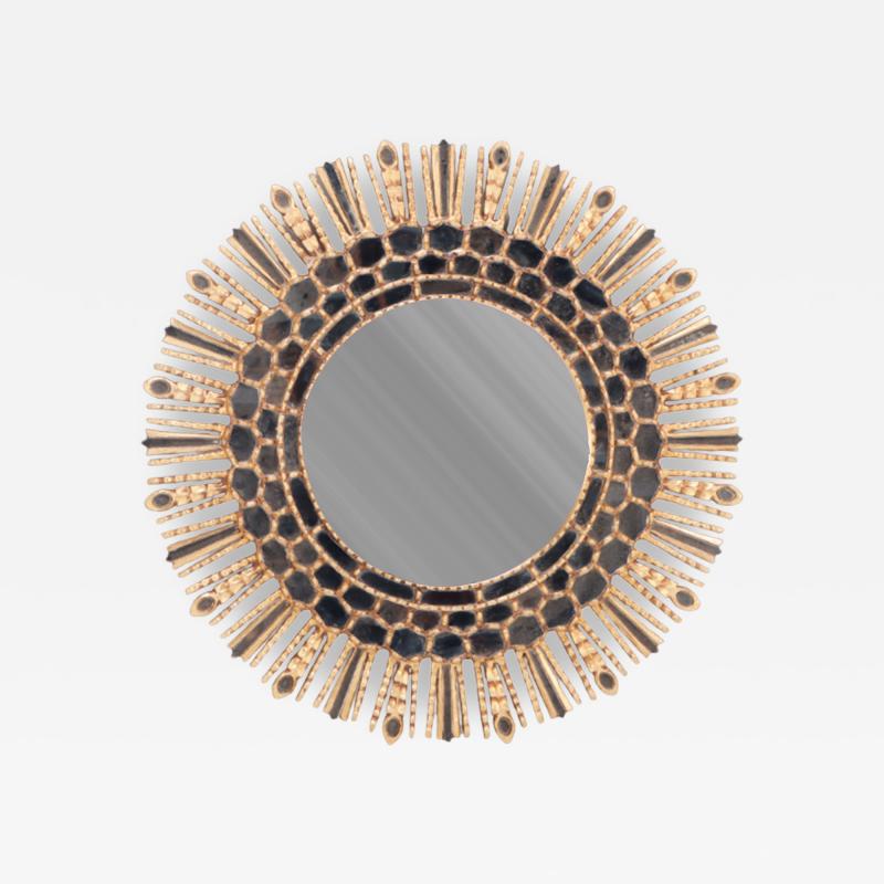 Giltwood and Gesso Sunburst Mirror C 1970