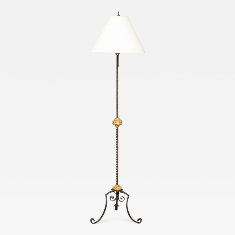 Giltwood and Wrought Iron Floor Lamp