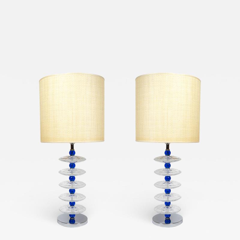 Gino Cenedese Pair of Murano glass lamps in the style of Cenedese