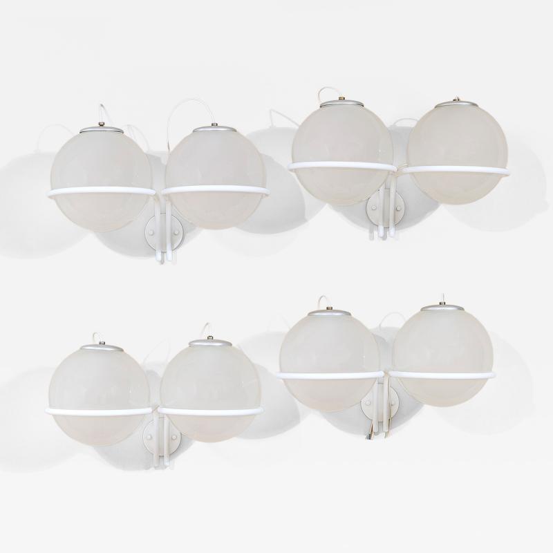 Gino Sarfatti Gino Sarfatti Wall Lights mod 239 2 Opaline Glass Arteluce 1970
