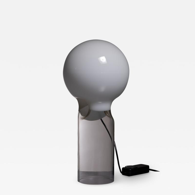 Gino Vistosi Vistosi transparant and white glass table lamp