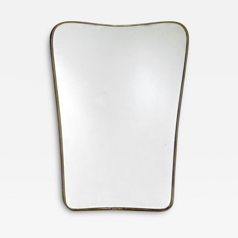 Gio Ponti 1950s Italian Brass Frame Mirror