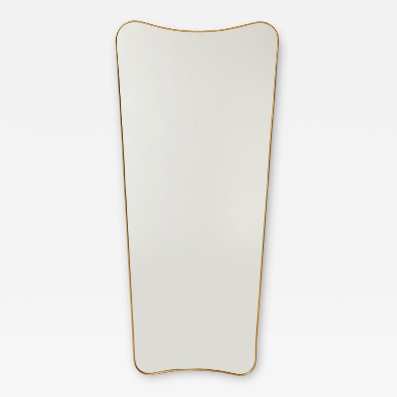 Gio Ponti 1950s Italian Large Shaped Brass Mirror