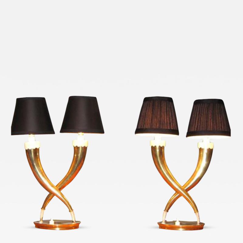 Gio Ponti A Rare Pair of Brass Table Lamps by Gio Ponti