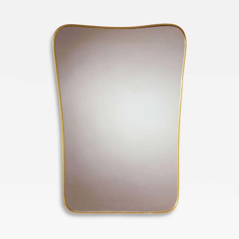 Gio Ponti A mid century Italian brass mirror in the style of Gio Ponti 1960s