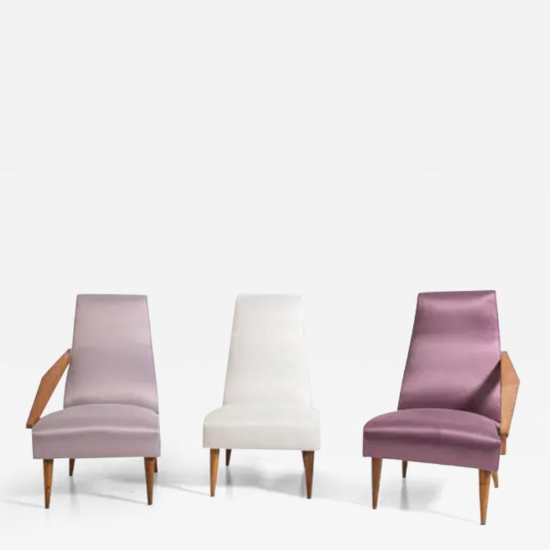 Gio Ponti Gio Ponti Attributed and Fils Edition Set of Three Armchairs circa 1955