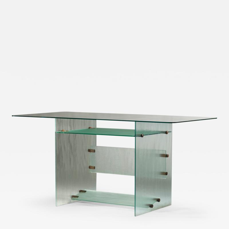 Gio Ponti Gio Ponti Attribution Rare Desk in Glass Italy Circa 1940