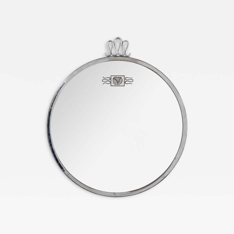 Gio Ponti Gio Ponti Circular Wall Mirror for Luigi Fontana in Nickel Brass