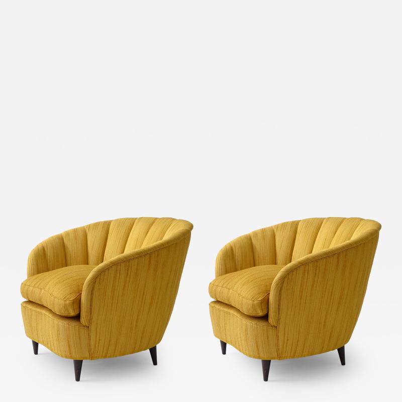 Gio Ponti Gio Ponti Pair of 1930s Armchairs with their Original Yellow Upholstery