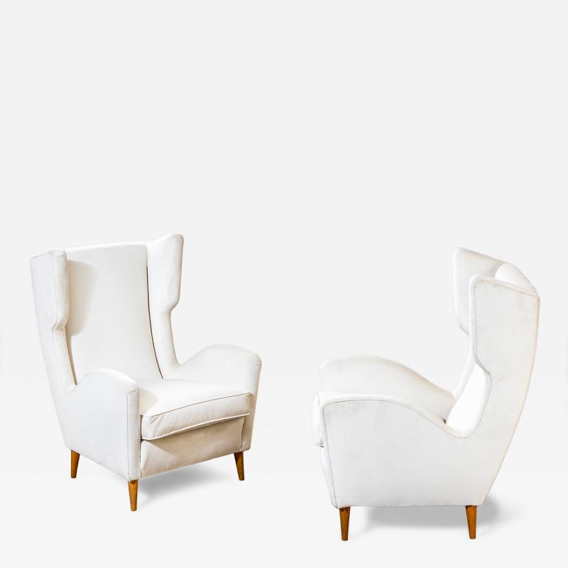 Gio Ponti Gio Ponti Pair of Wingback Armchairs Italian Mid Century Design 1950s
