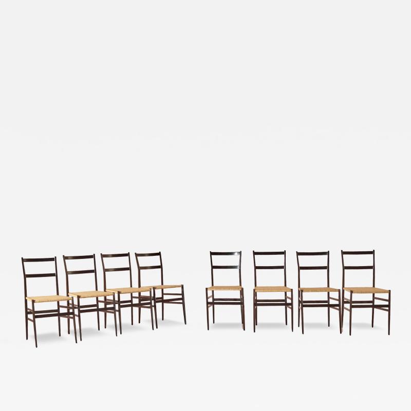 Gio Ponti Gio Ponti Set of eight Superleggera Chairs for Cassina Italy 1957