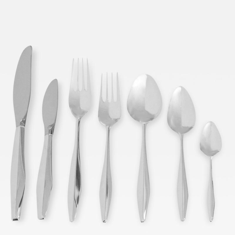 Gio Ponti Gio Ponti Sterling Diamond Flatware Service for 12 w Serving Pieces