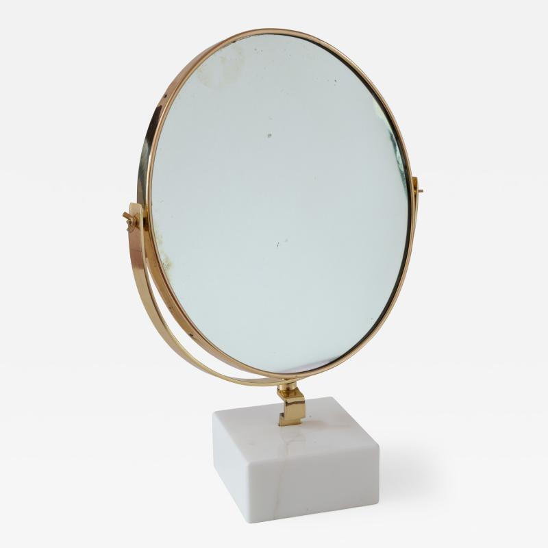 Gio Ponti Gio Ponti Vanity Mirror Fontana Arte on White Carrara Marble Block 1955