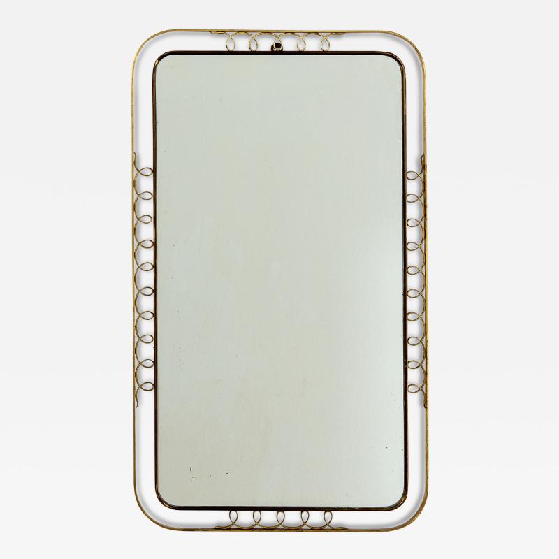 Gio Ponti Gio Ponti Wall Mirror with Brass Frame for Luigi Fontana 1930s