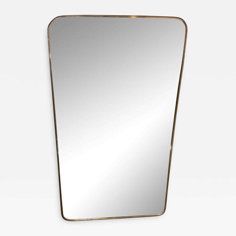 Gio Ponti Gio Ponti attributed Minimal Brass Mirror Italy 1950s