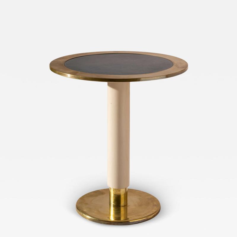 Gio Ponti Gio Ponti brass wood and linoleum side table for the Oceania ship Italy 1952