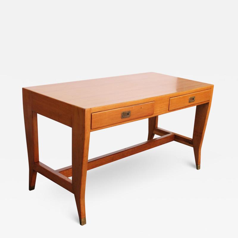 Gio Ponti Gio Ponti for BNL Walnut and Brass Writing Table Desk