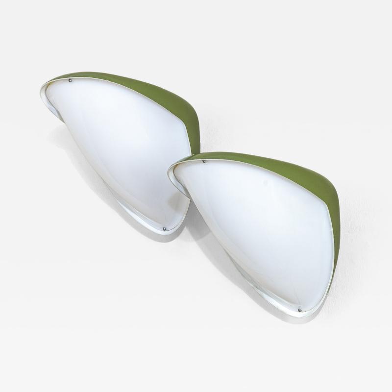Gio Ponti Gio Ponti for Greco Pair of Green Wall Lights