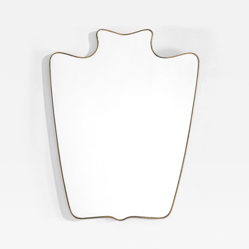 Gio Ponti In the Style of Gio Ponti Brass Wall Mirror