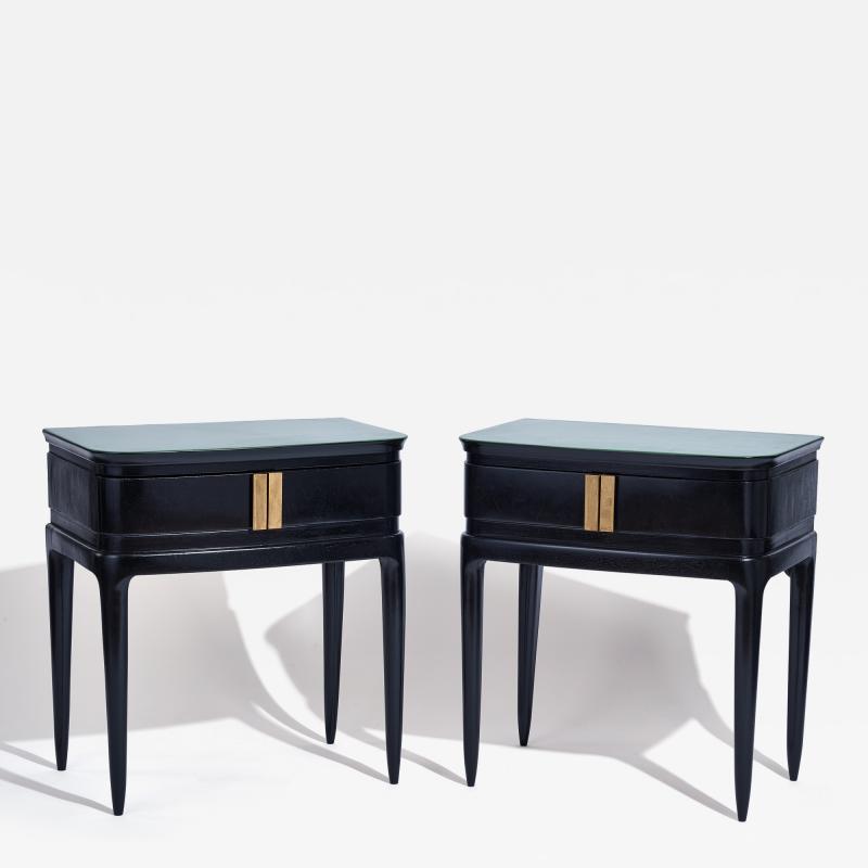 Gio Ponti Italian Black Side Tables c 1955