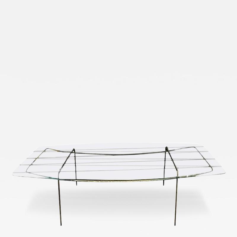 Gio Ponti Italian Gio Ponti Inspired Bronze and Glass Cocktail Table