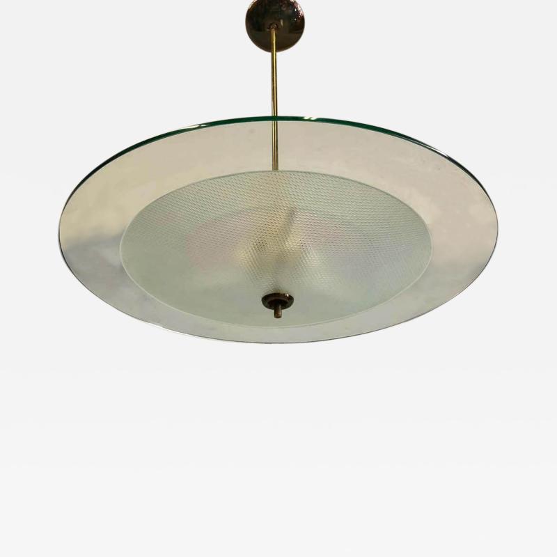 Gio Ponti Italian Glass and Brass Chandelier by Gio Ponti Pietro Chiesa for Fontana Arte