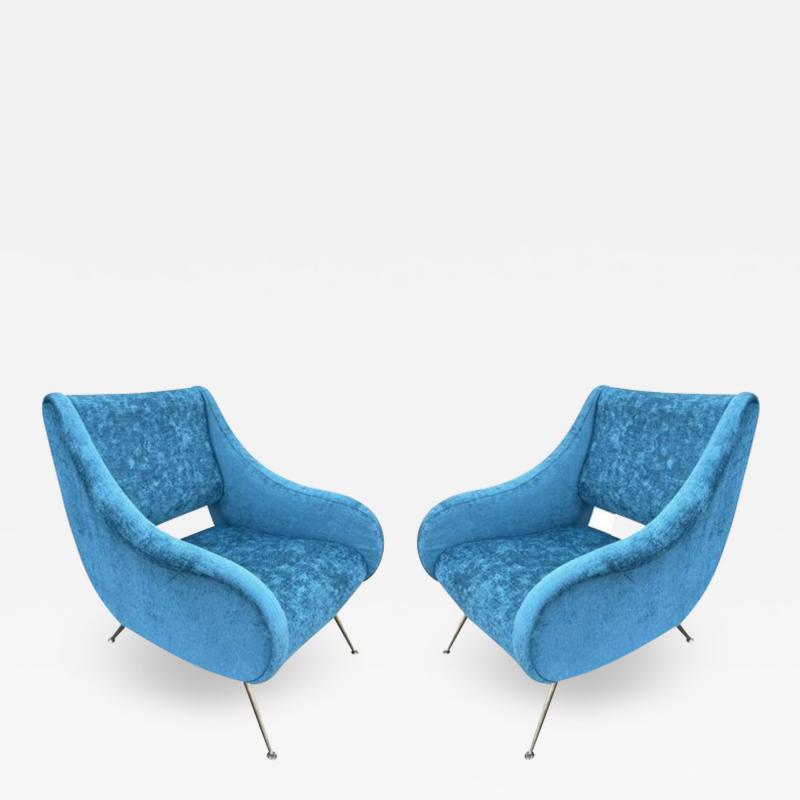 Gio Ponti Italian Mid Century Armchairs in the Style of Gio Ponti